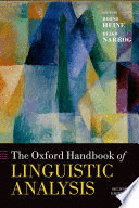 THE OXFORD HANDBOOK OF LINGUISTIC ANALYSIS. 2ND EDITION