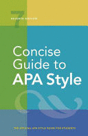 CONCISE GUIDE TO APA STYLE SPIRAL BOUND. 7TH EDITION