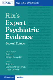 RIX'S EXPERT PSYCHIATRIC EVIDENCE. 2ND EDITION