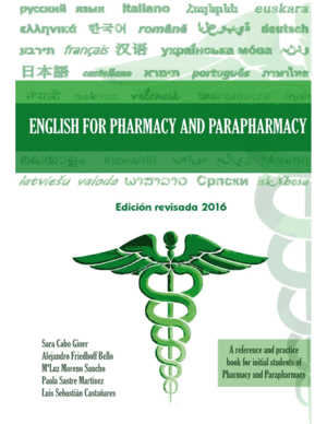 ENGLISH FOR PHARMACY AND PARAPHARMACY